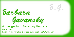 barbara gavansky business card
